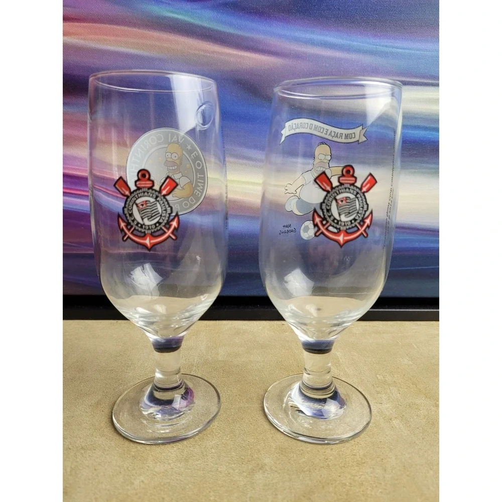 S.C. CORINTHIANS PAULISTA Brazil, Beer Glasses, Simpsons, 2014, Soccer, Football
